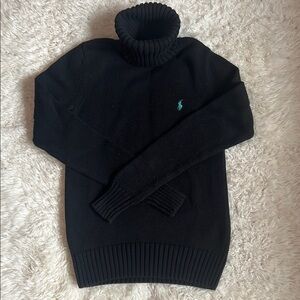 Ralph Lauren Sport Black Turtleneck Sweater Classic Knit S
